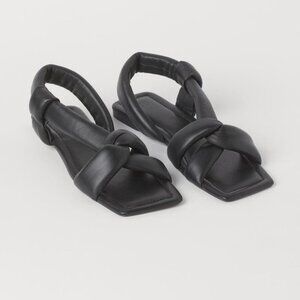 New H&M Genuine‎ Leather Sandals in Black - Size US 4.5